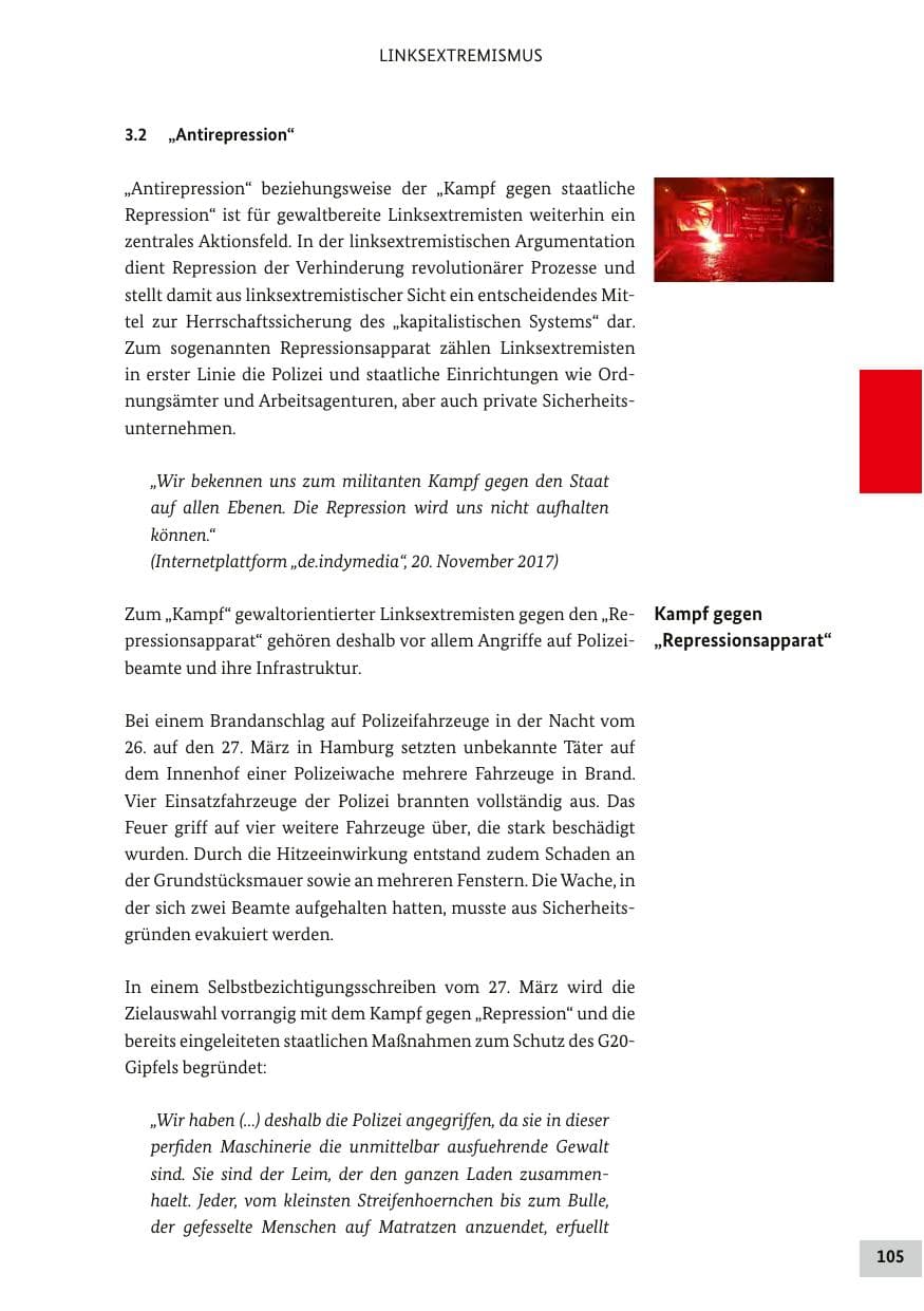 Seite 104 des Verfassungsschutzbericht 2017 Bund