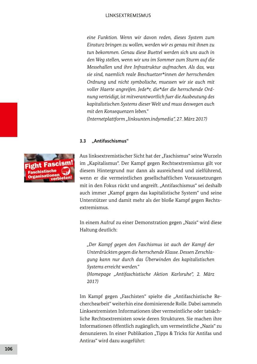 Seite 105 des Verfassungsschutzbericht 2017 Bund