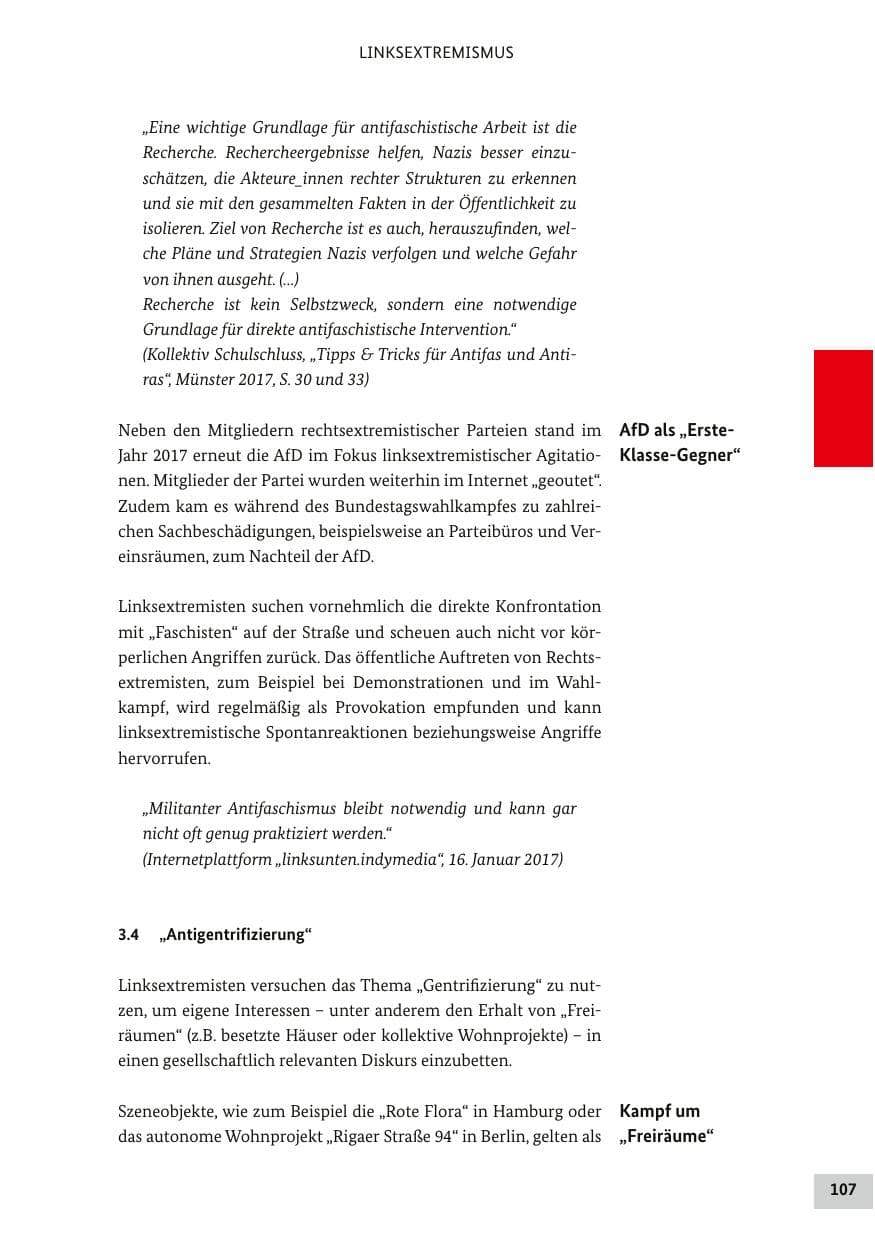 Seite 106 des Verfassungsschutzbericht 2017 Bund