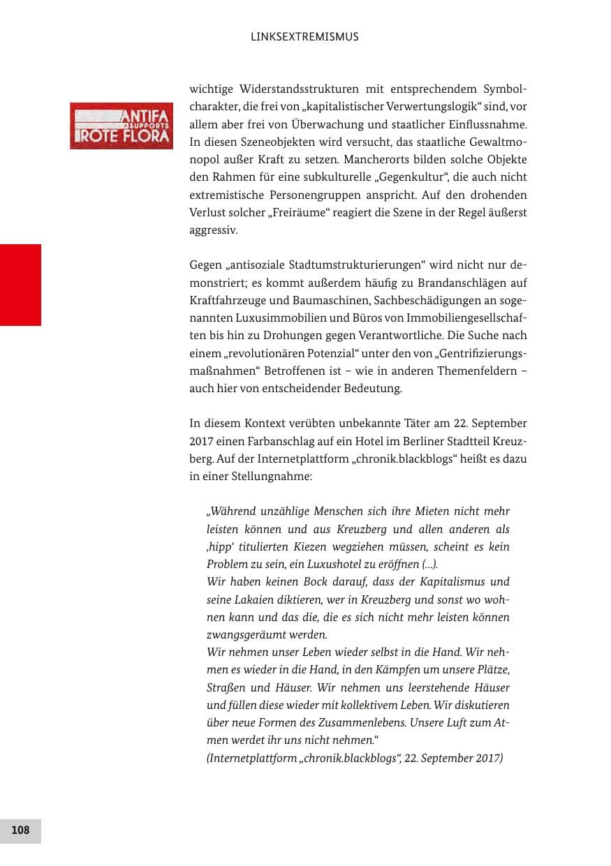 Seite 107 des Verfassungsschutzbericht 2017 Bund