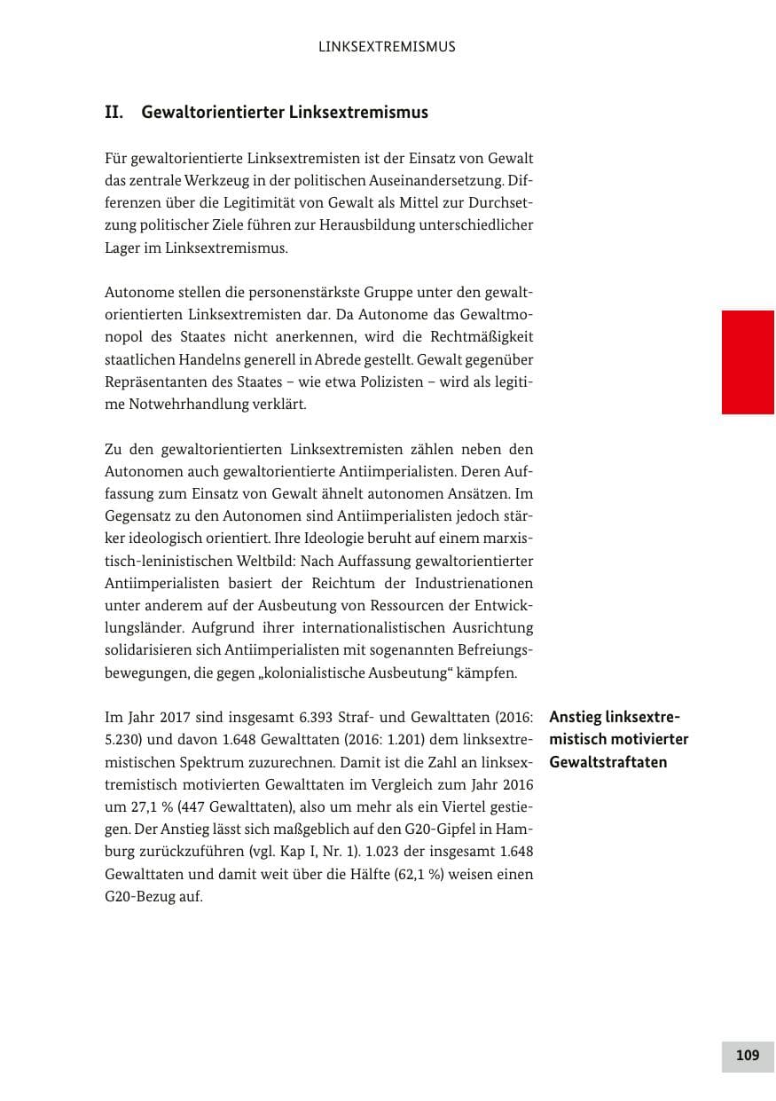 Seite 108 des Verfassungsschutzbericht 2017 Bund