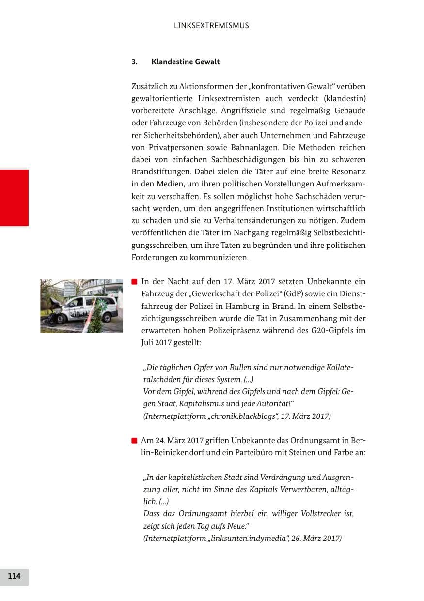 Seite 113 des Verfassungsschutzbericht 2017 Bund