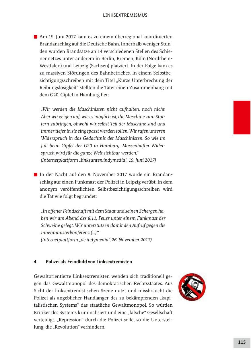 Seite 114 des Verfassungsschutzbericht 2017 Bund