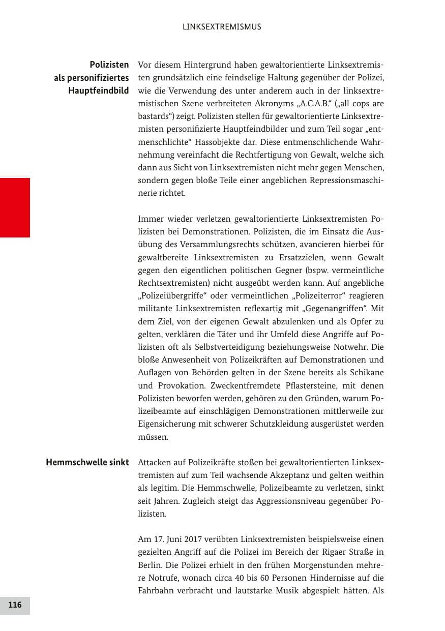 Seite 115 des Verfassungsschutzbericht 2017 Bund