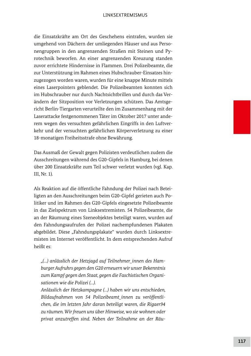 Seite 116 des Verfassungsschutzbericht 2017 Bund