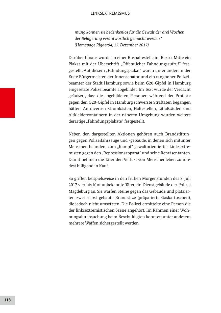 Seite 117 des Verfassungsschutzbericht 2017 Bund