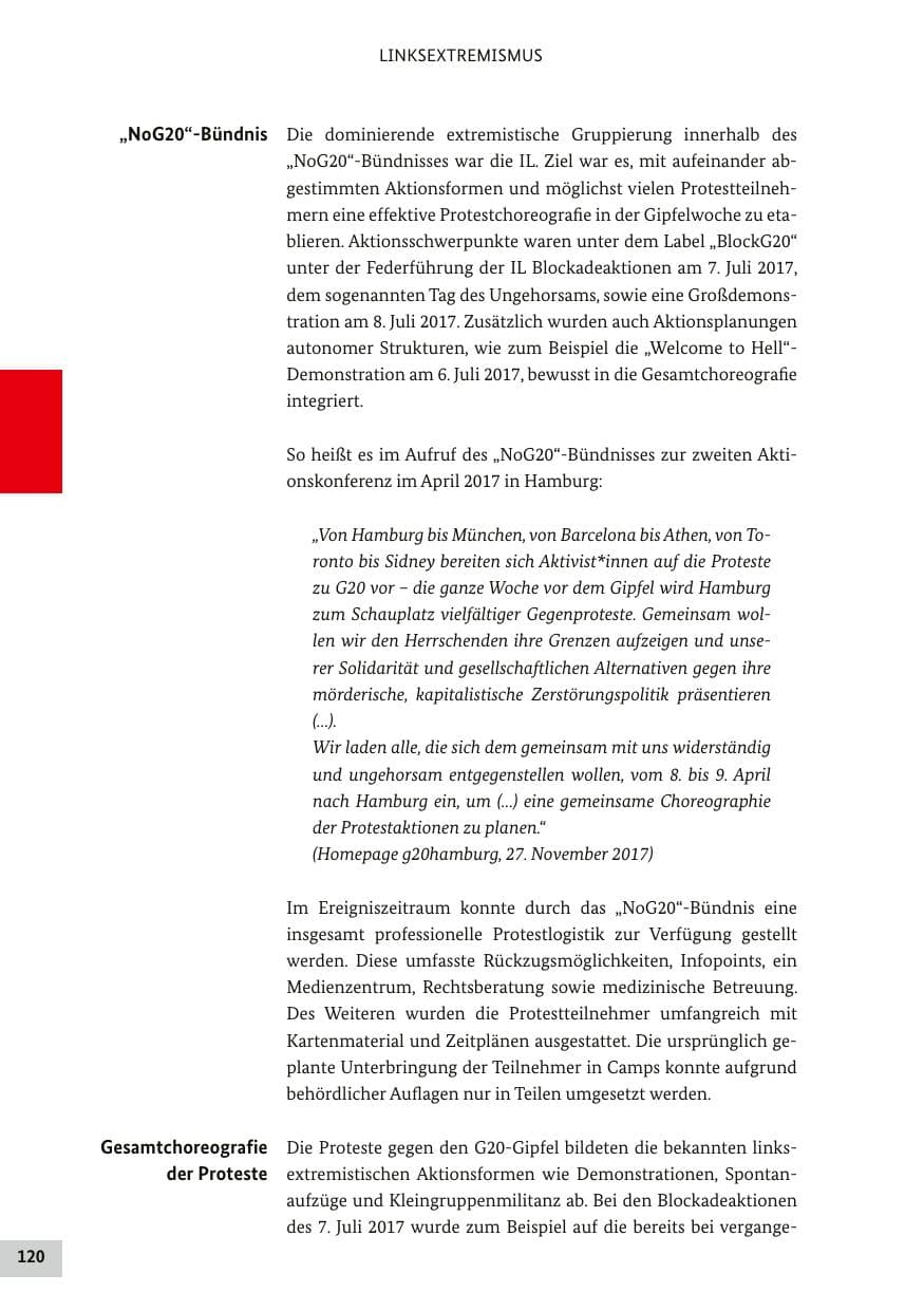 Seite 119 des Verfassungsschutzbericht 2017 Bund