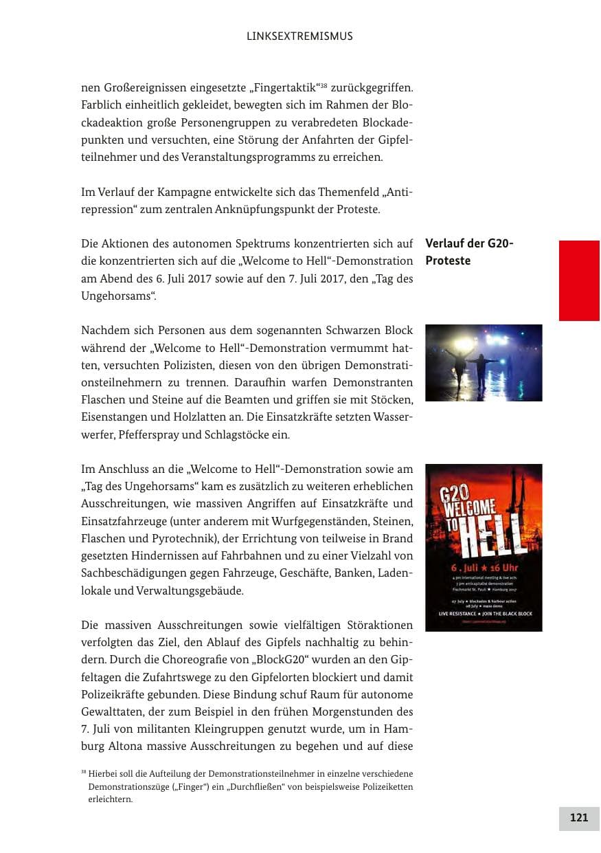 Seite 120 des Verfassungsschutzbericht 2017 Bund
