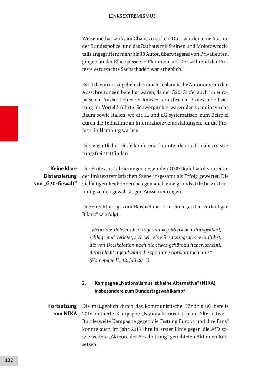 Seite 121 des Verfassungsschutzbericht 2017 Bund
