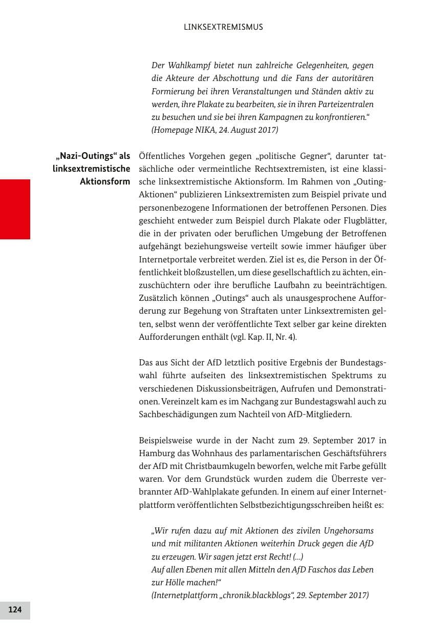Seite 123 des Verfassungsschutzbericht 2017 Bund