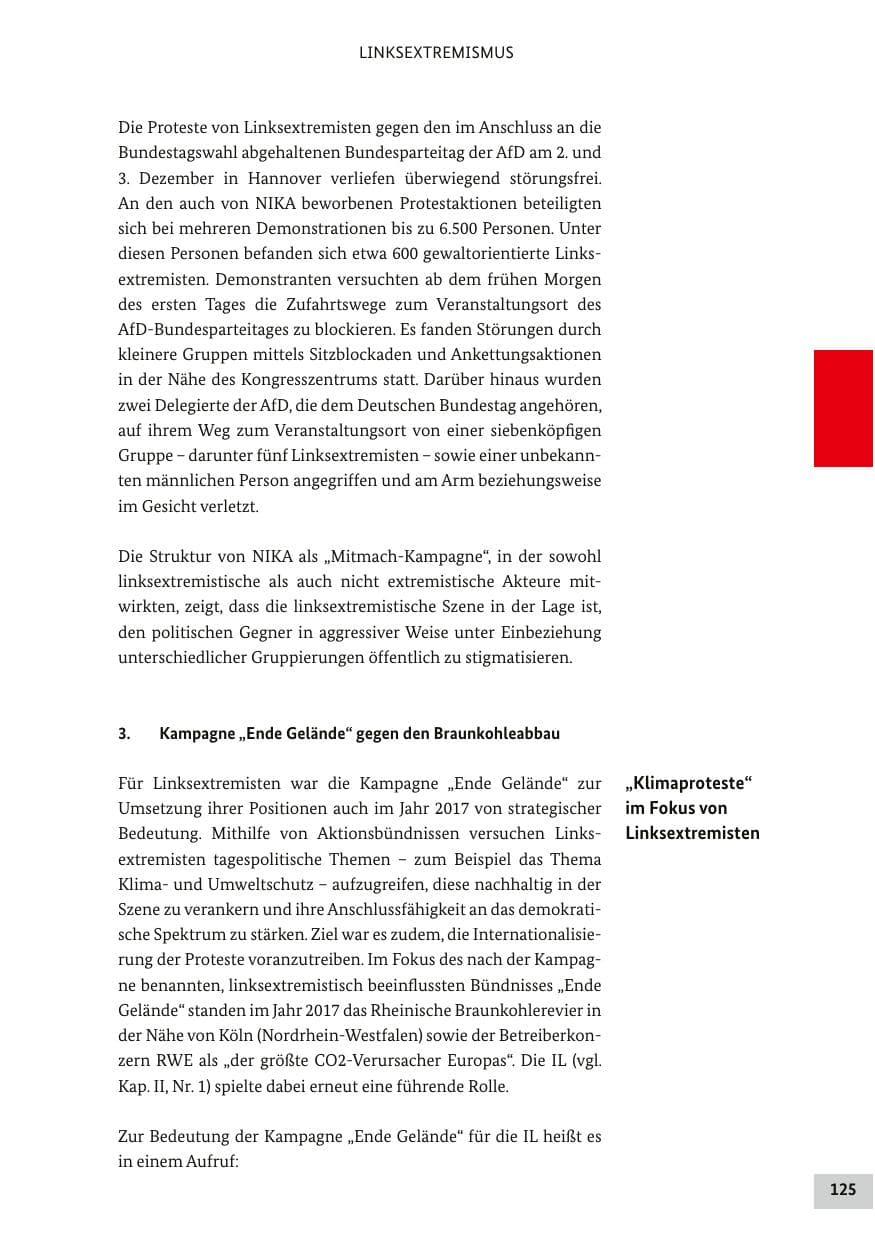 Seite 124 des Verfassungsschutzbericht 2017 Bund