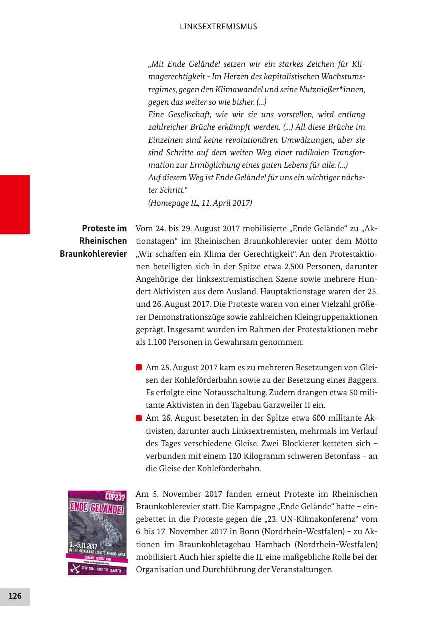 Seite 125 des Verfassungsschutzbericht 2017 Bund