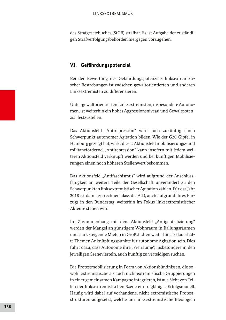 Seite 135 des Verfassungsschutzbericht 2017 Bund