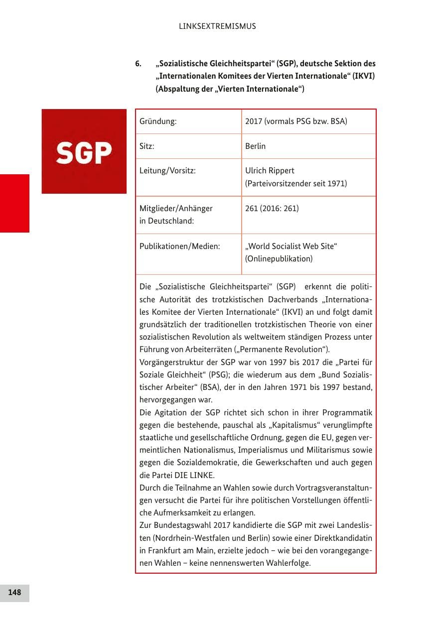 Seite 147 des Verfassungsschutzbericht 2017 Bund