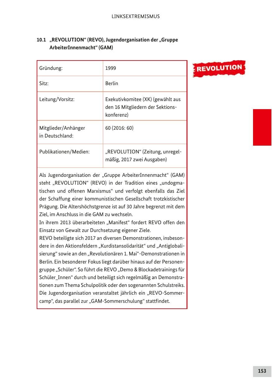 Seite 152 des Verfassungsschutzbericht 2017 Bund