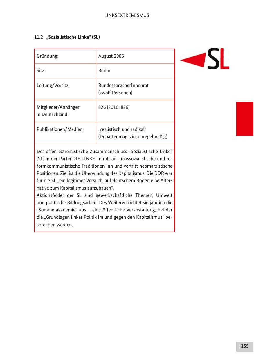 Seite 154 des Verfassungsschutzbericht 2017 Bund