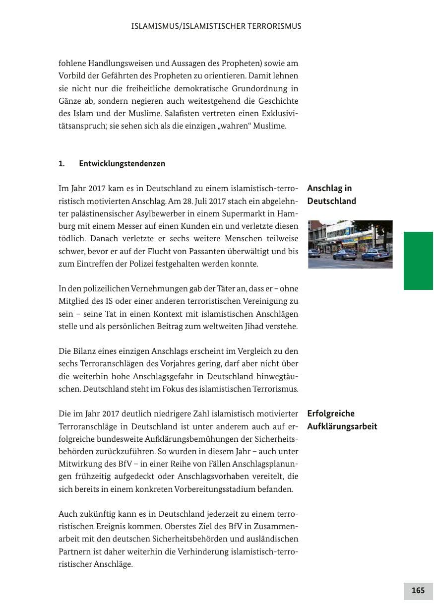 Seite 164 des Verfassungsschutzbericht 2017 Bund