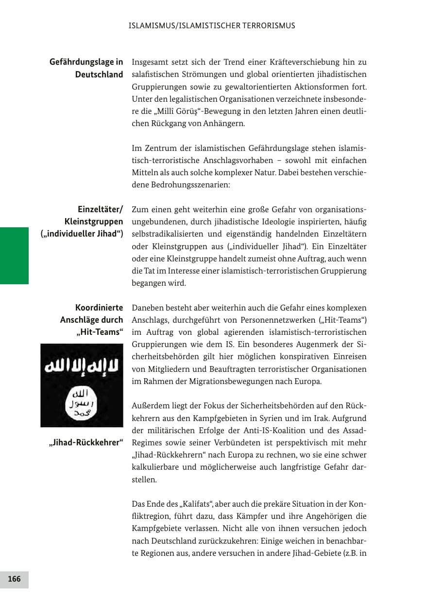 Seite 165 des Verfassungsschutzbericht 2017 Bund