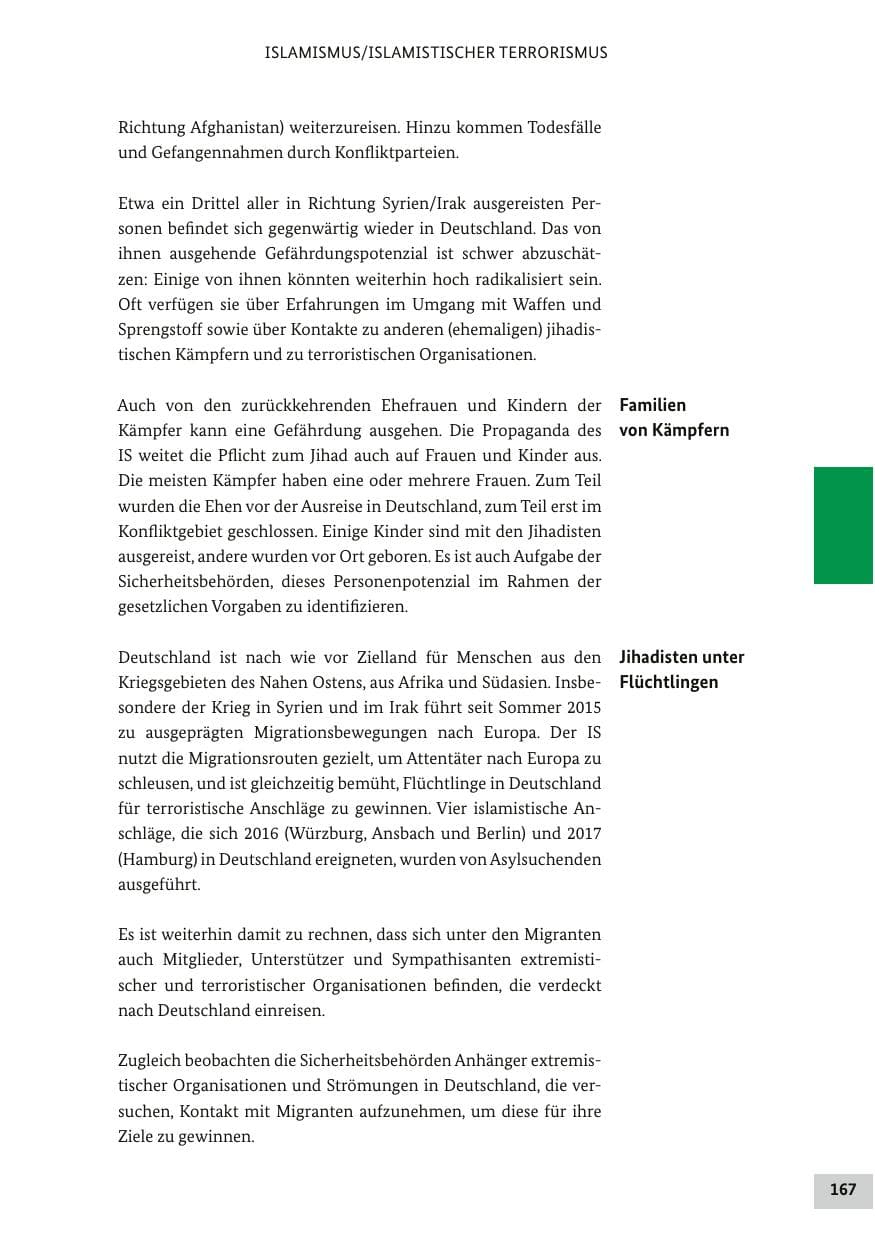 Seite 166 des Verfassungsschutzbericht 2017 Bund
