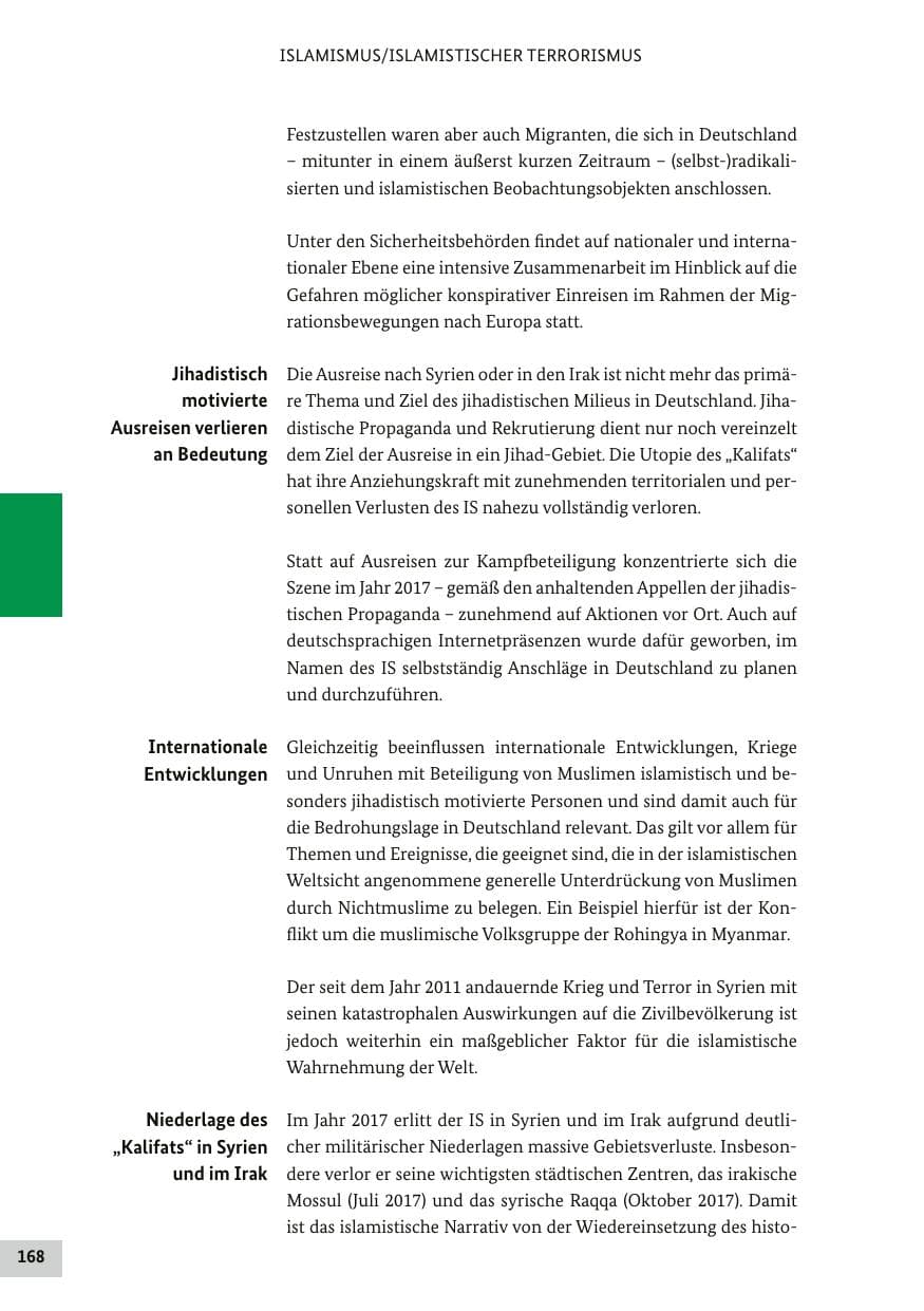 Seite 167 des Verfassungsschutzbericht 2017 Bund