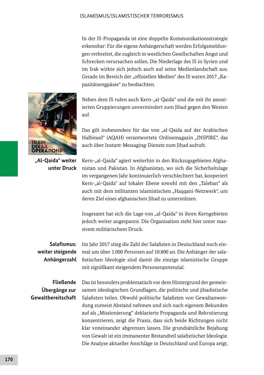 Seite 169 des Verfassungsschutzbericht 2017 Bund