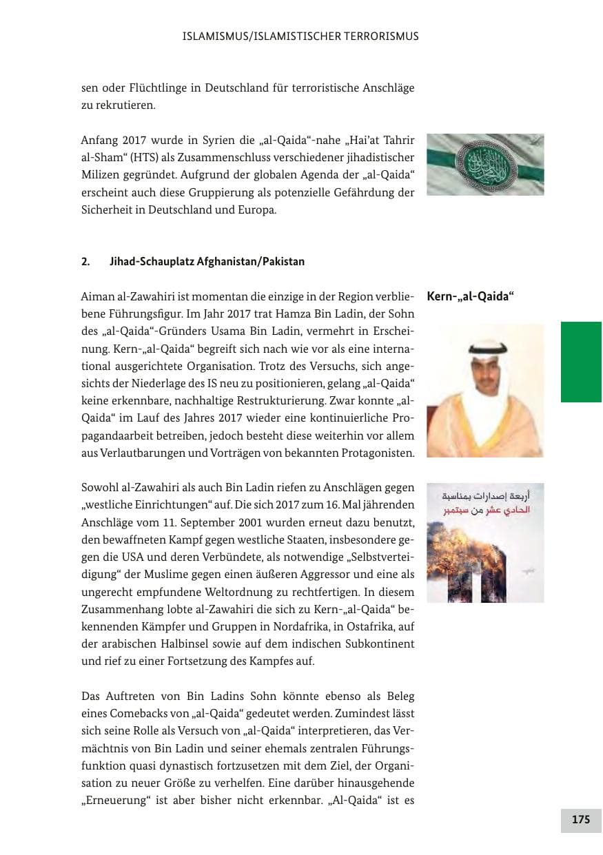 Seite 174 des Verfassungsschutzbericht 2017 Bund