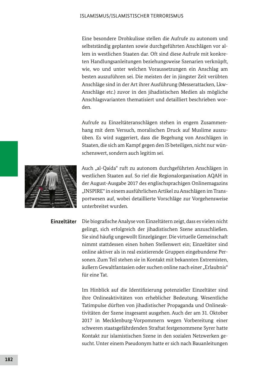 Seite 181 des Verfassungsschutzbericht 2017 Bund