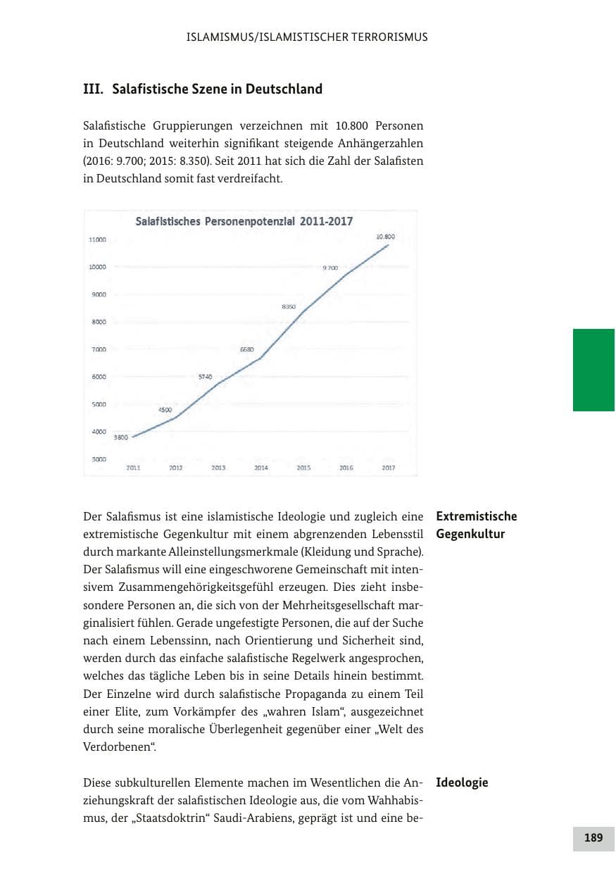 Seite 188 des Verfassungsschutzbericht 2017 Bund