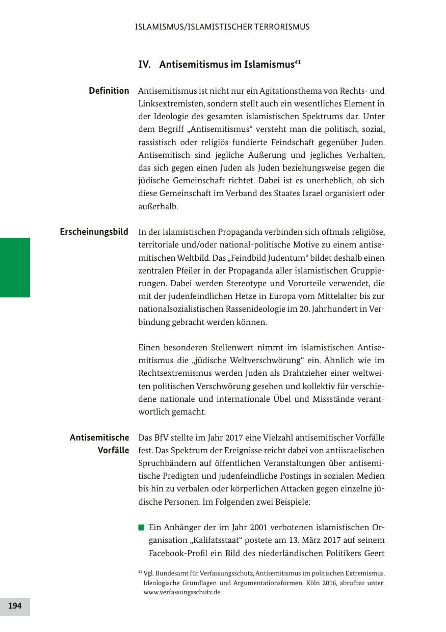 Seite 193 des Verfassungsschutzbericht 2017 Bund