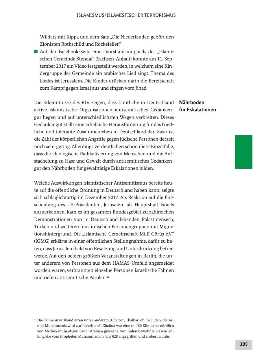 Seite 194 des Verfassungsschutzbericht 2017 Bund
