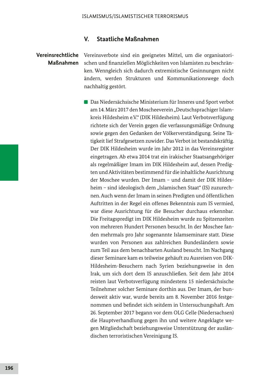 Seite 195 des Verfassungsschutzbericht 2017 Bund