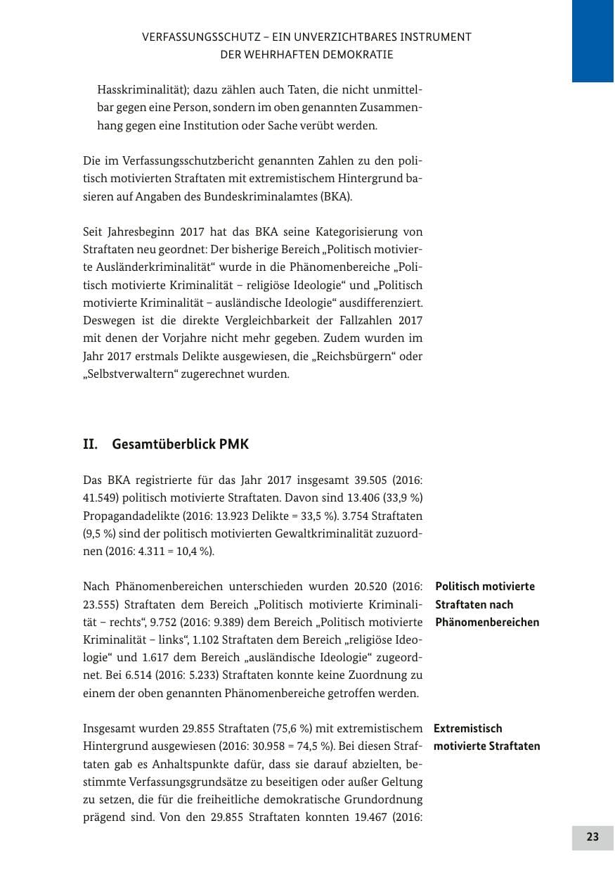 Seite 22 des Verfassungsschutzbericht 2017 Bund
