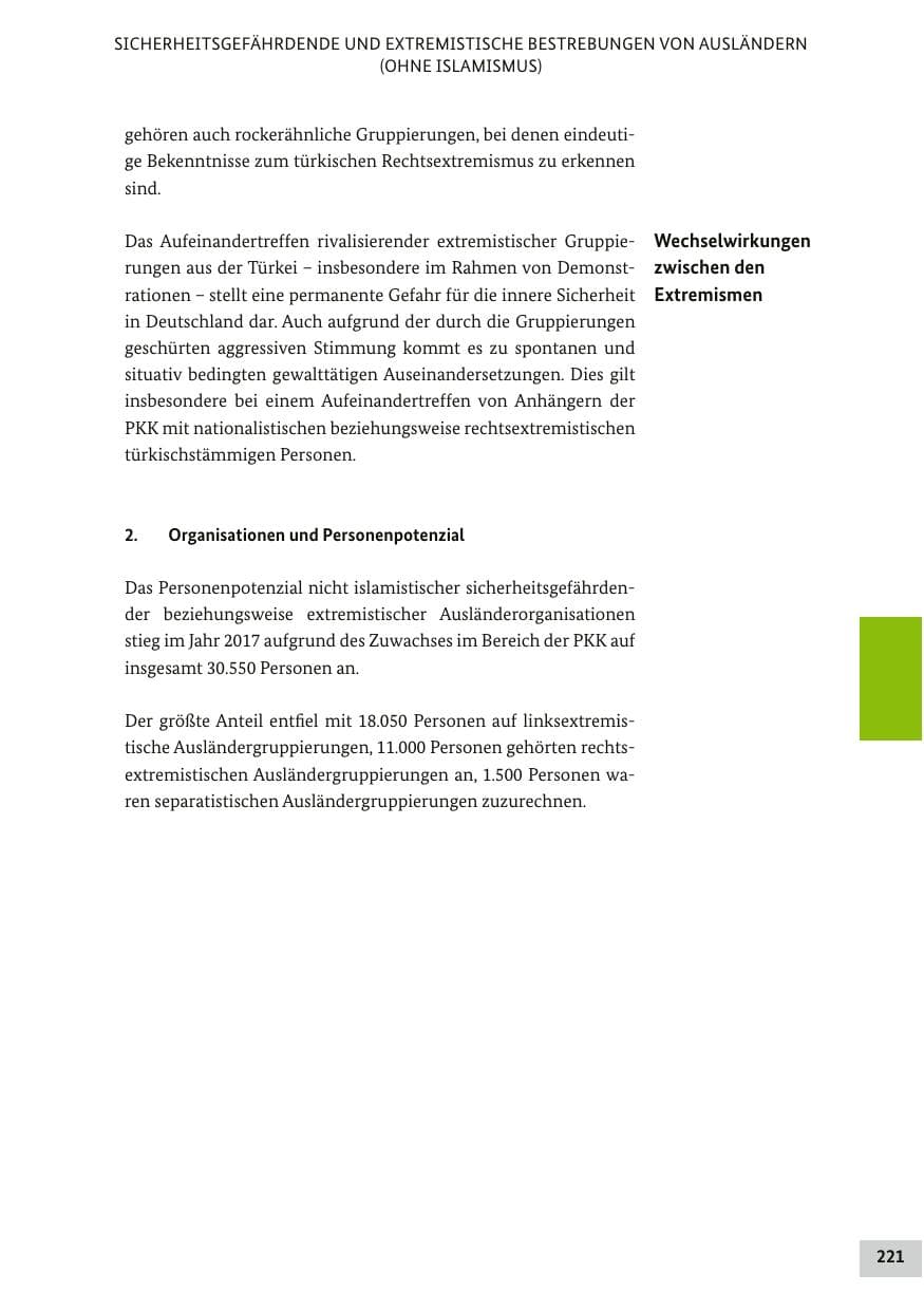 Seite 220 des Verfassungsschutzbericht 2017 Bund