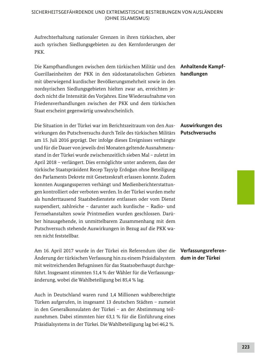 Seite 222 des Verfassungsschutzbericht 2017 Bund