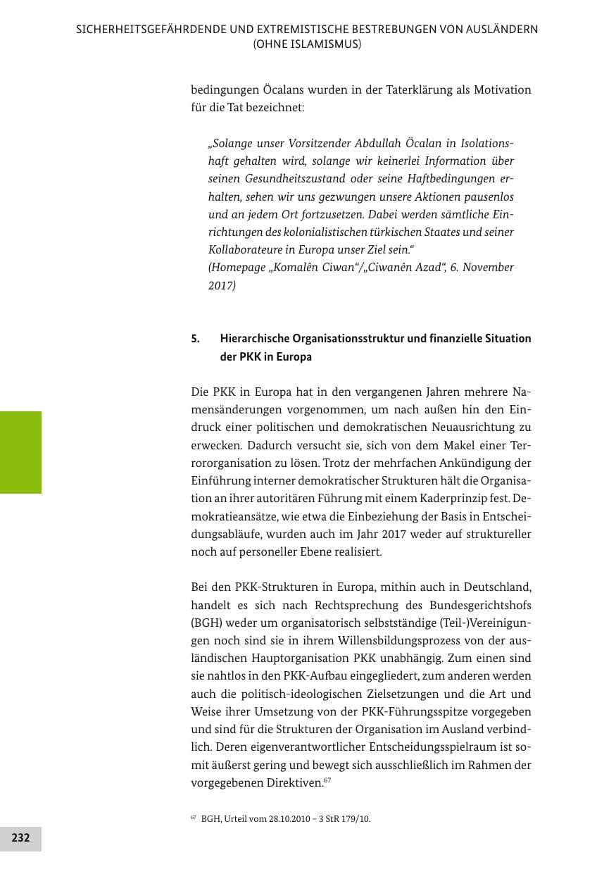 Seite 231 des Verfassungsschutzbericht 2017 Bund