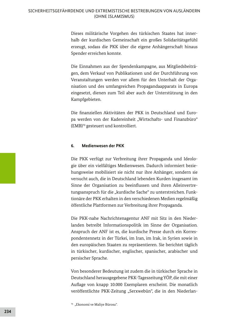 Seite 233 des Verfassungsschutzbericht 2017 Bund