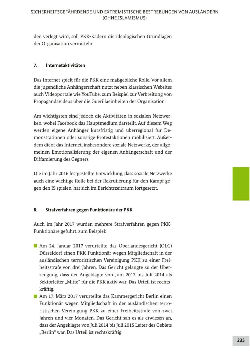 Seite 234 des Verfassungsschutzbericht 2017 Bund