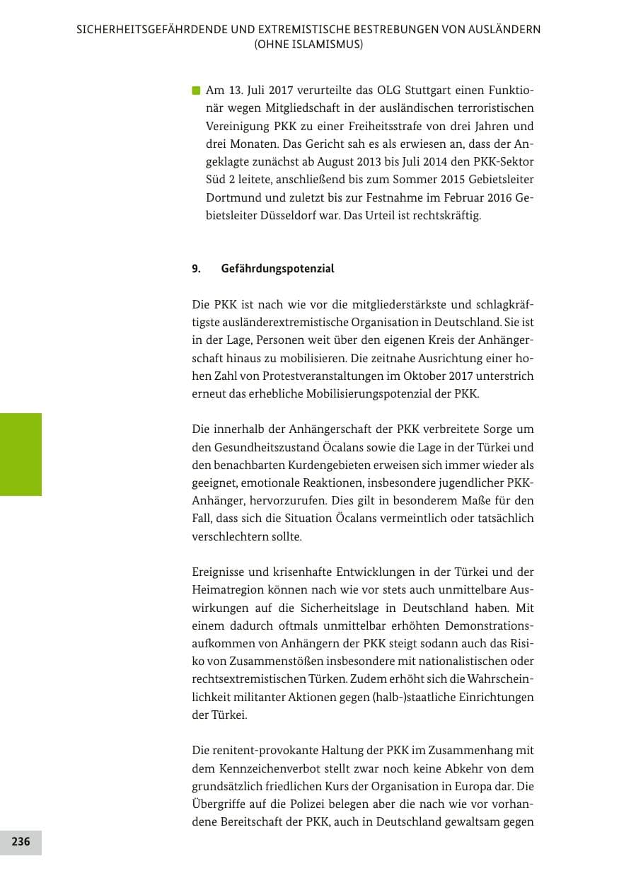 Seite 235 des Verfassungsschutzbericht 2017 Bund