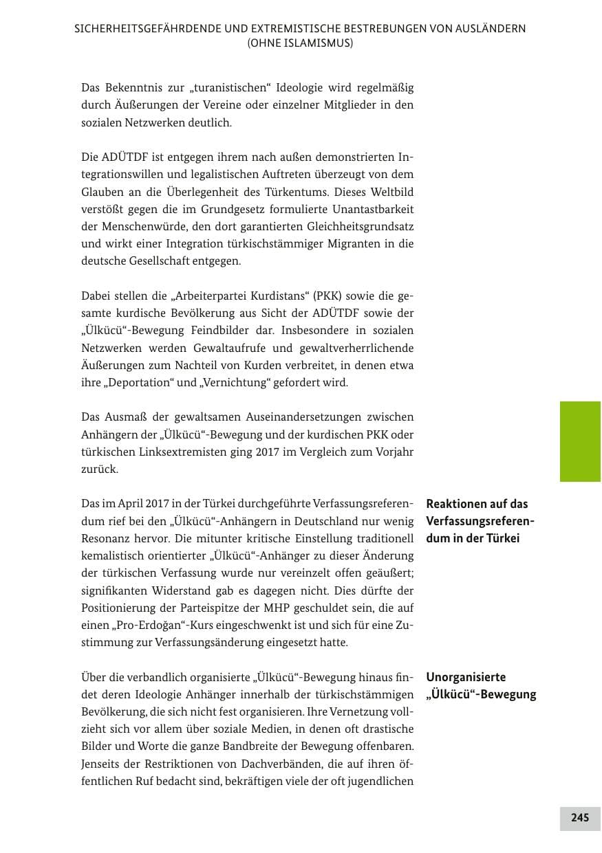 Seite 244 des Verfassungsschutzbericht 2017 Bund