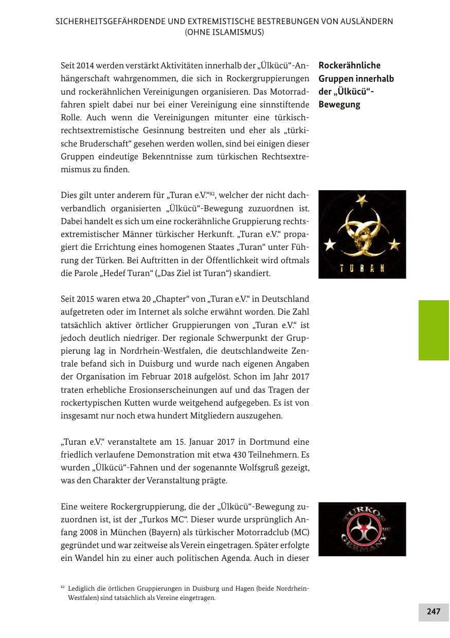 Seite 246 des Verfassungsschutzbericht 2017 Bund