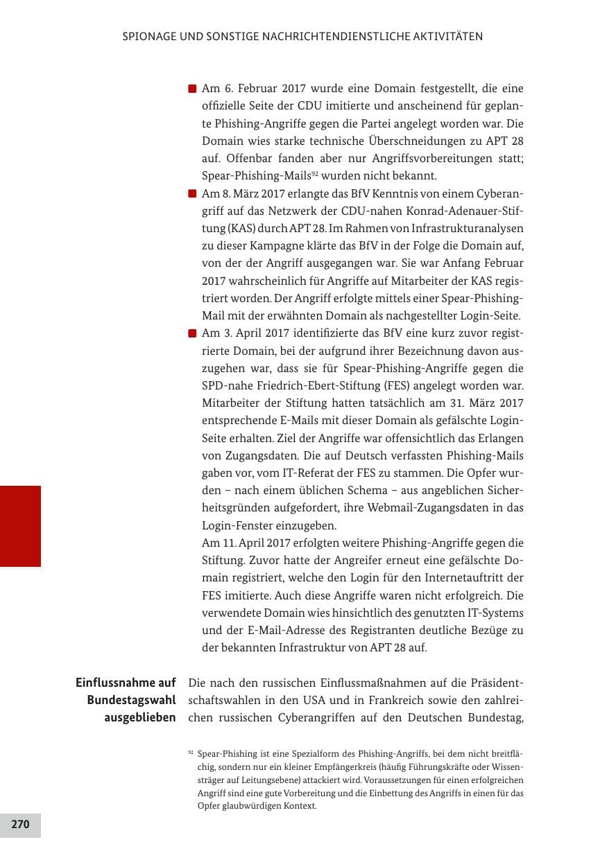 Seite 269 des Verfassungsschutzbericht 2017 Bund