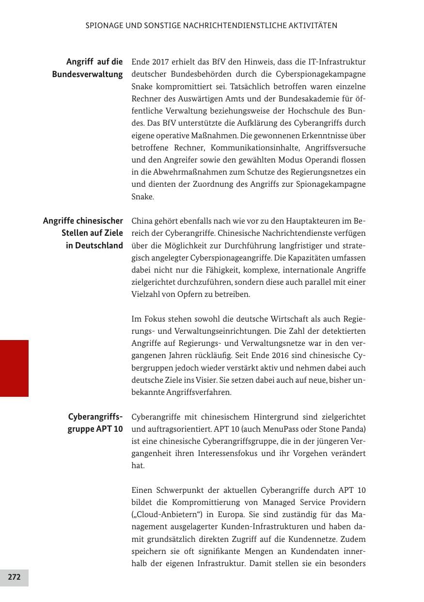 Seite 271 des Verfassungsschutzbericht 2017 Bund