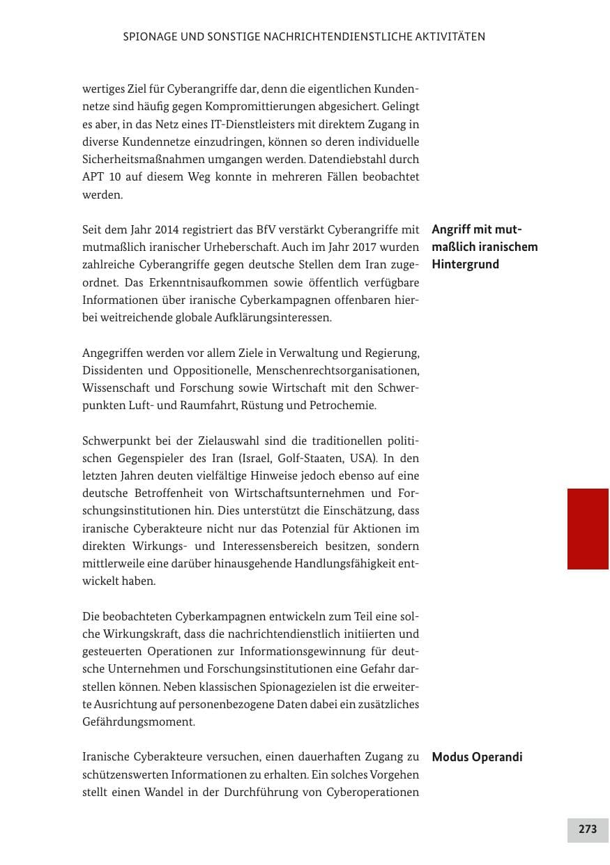 Seite 272 des Verfassungsschutzbericht 2017 Bund