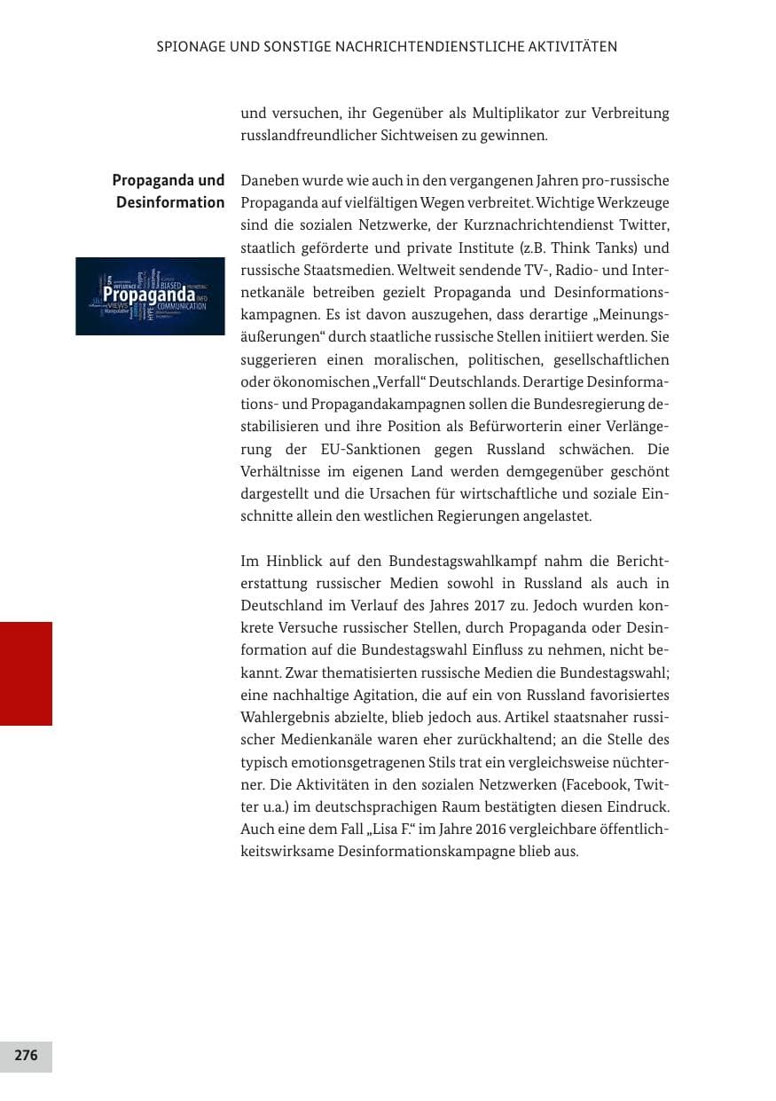 Seite 275 des Verfassungsschutzbericht 2017 Bund