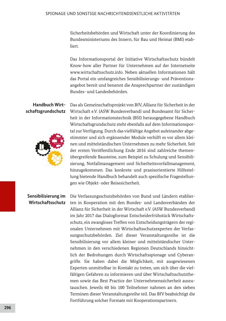 Seite 295 des Verfassungsschutzbericht 2017 Bund