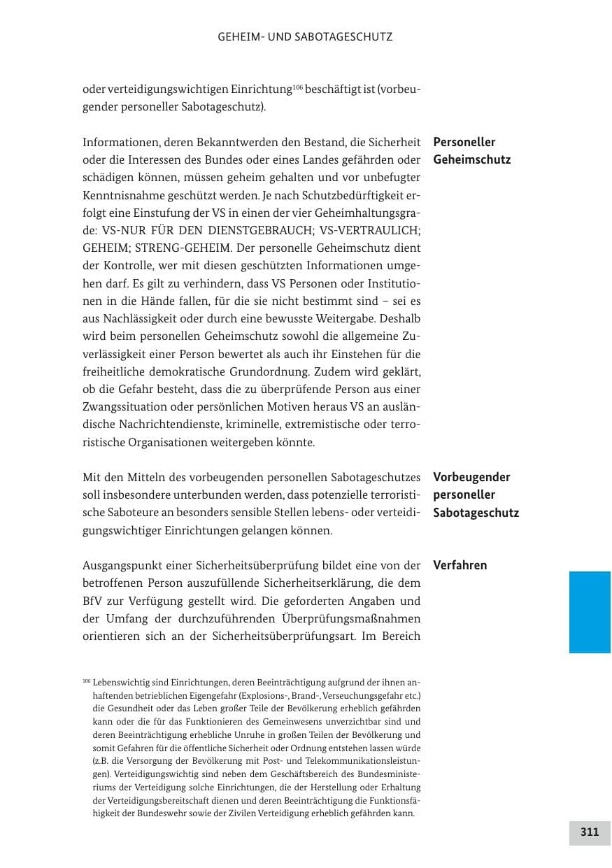 Seite 310 des Verfassungsschutzbericht 2017 Bund