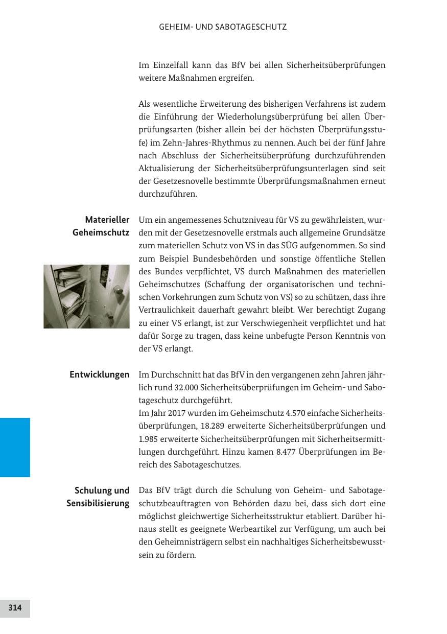 Seite 313 des Verfassungsschutzbericht 2017 Bund