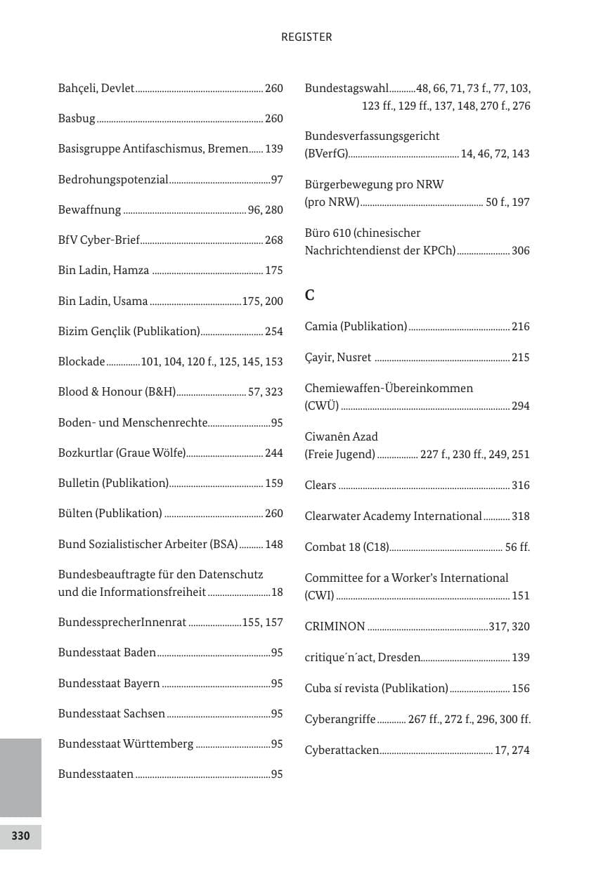 Seite 329 des Verfassungsschutzbericht 2017 Bund