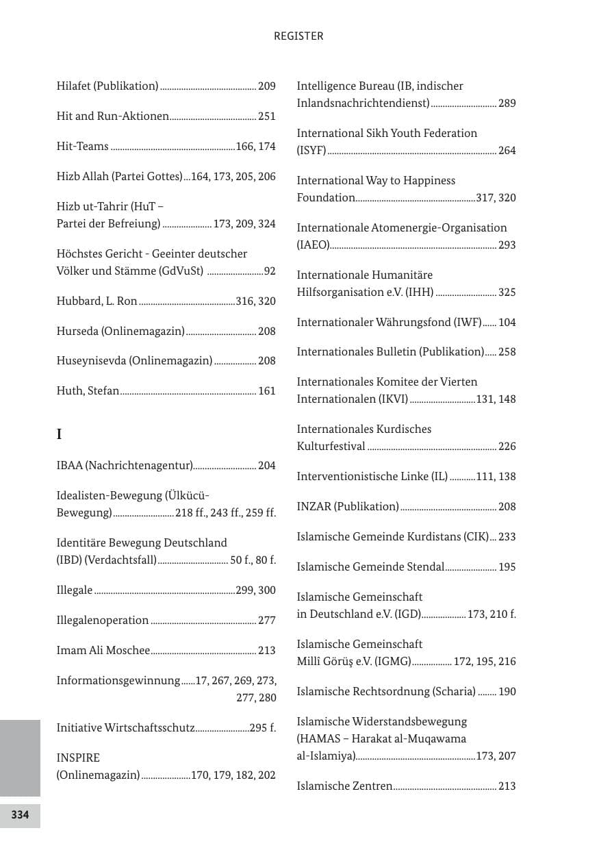 Seite 333 des Verfassungsschutzbericht 2017 Bund