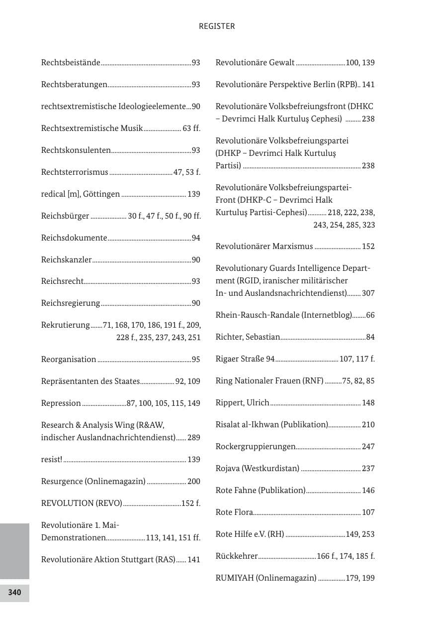 Seite 339 des Verfassungsschutzbericht 2017 Bund